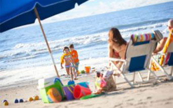 Beach Gear chairs umbrella and toys