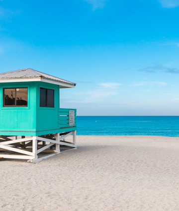 teal lifeguard tour on Cocoa Beach
